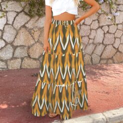 GERTRUDE - High Waist Frill Hem Maxi Skirt (Rhythm Inferno)