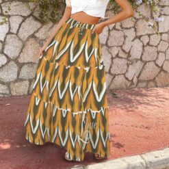 Alternative view of GERTRUDE - High Waist Frill Hem Maxi Skirt (Rhythm Inferno)