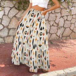 Alternative view of GERTRUDE - High Waist Frill Hem Maxi Skirt (Orbit Lounge)