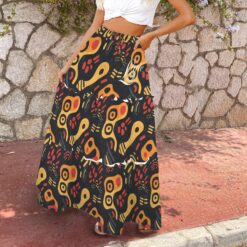 Alternative view of GERTRUDE - High Waist Frill Hem Maxi Skirt (Midnight Groove)