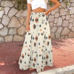 GERTRUDE - High Waist Frill Hem Maxi Skirt (Solar Glyph)