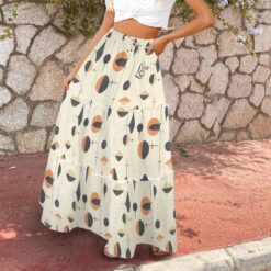 Alternative view of GERTRUDE - High Waist Frill Hem Maxi Skirt (Solar Glyph)