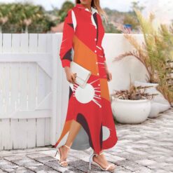 Alternative view of HILDA - Maxi Shirt Dress (Red Signal)