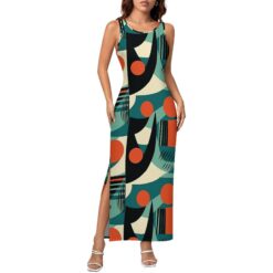 Drucilla - Side Slit Sheath Dress (Amber Echo)