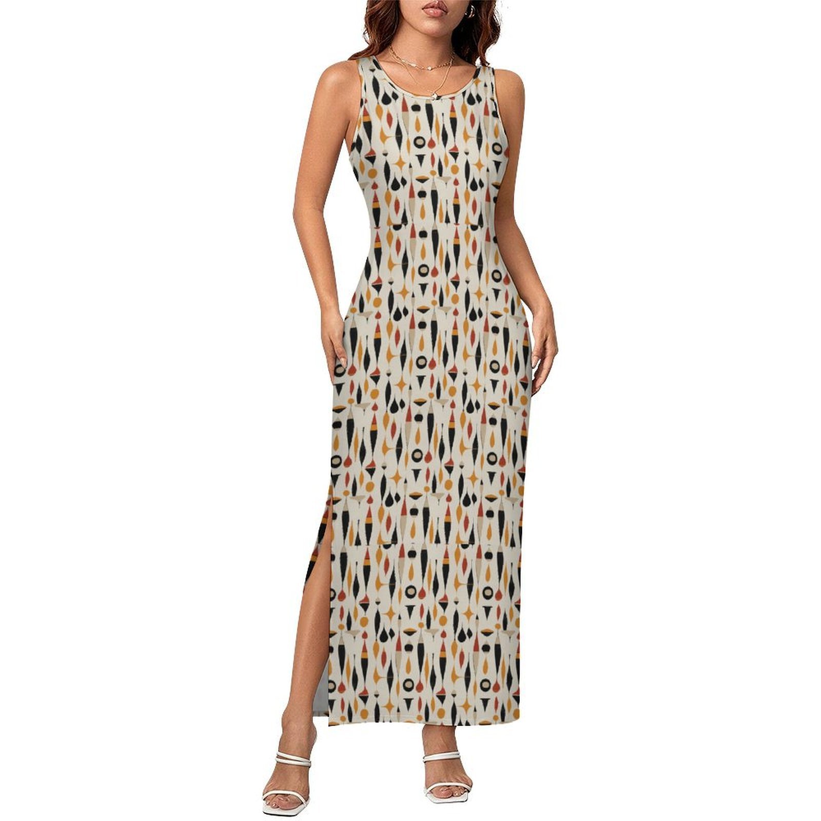 Drucilla - Side Slit Sheath Dress (Desert Mod)