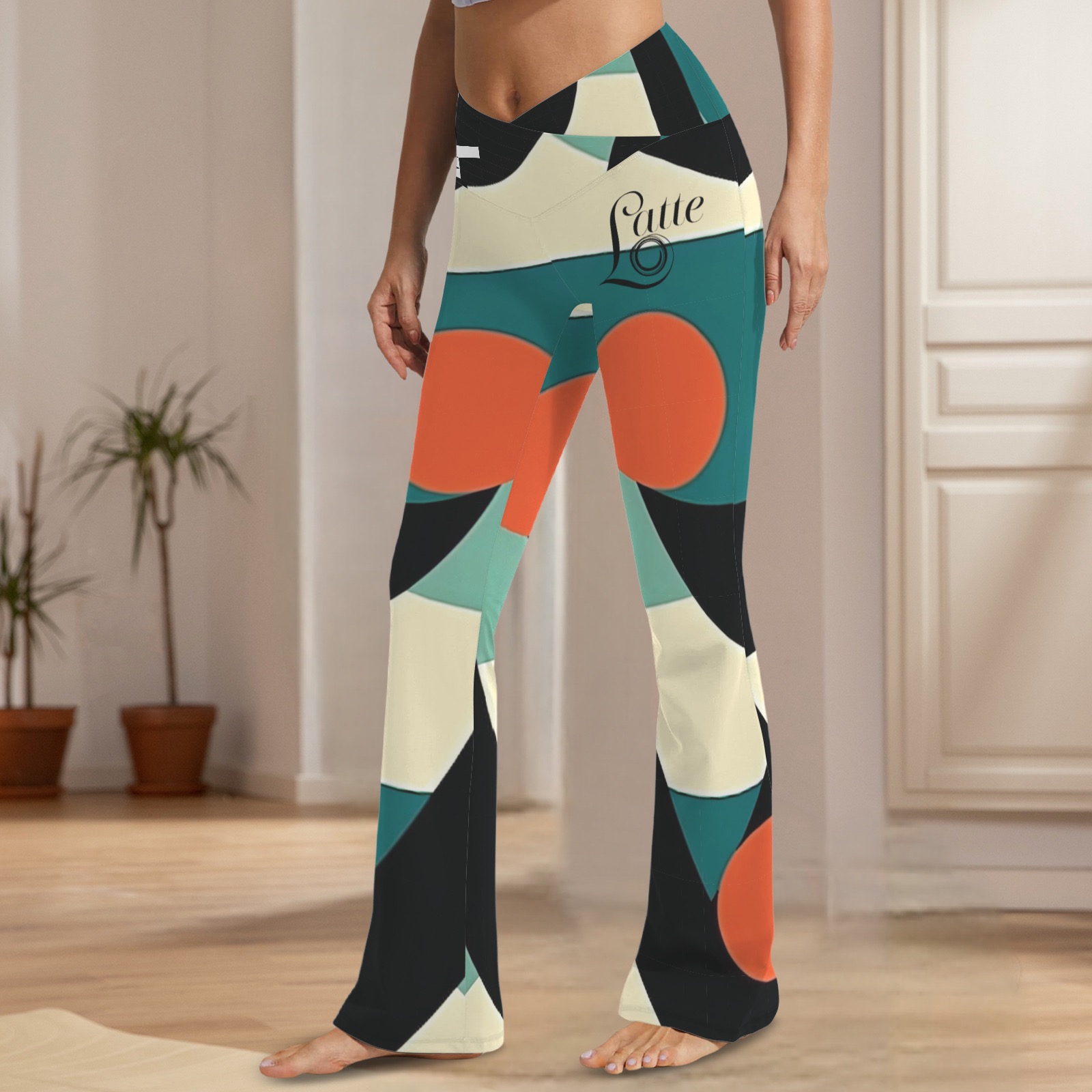 Magda - Tummy Control Flared Leggings (Amber Echo)