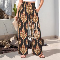 ETTA - High Waist Wide Leg Pants (Ember Totem)