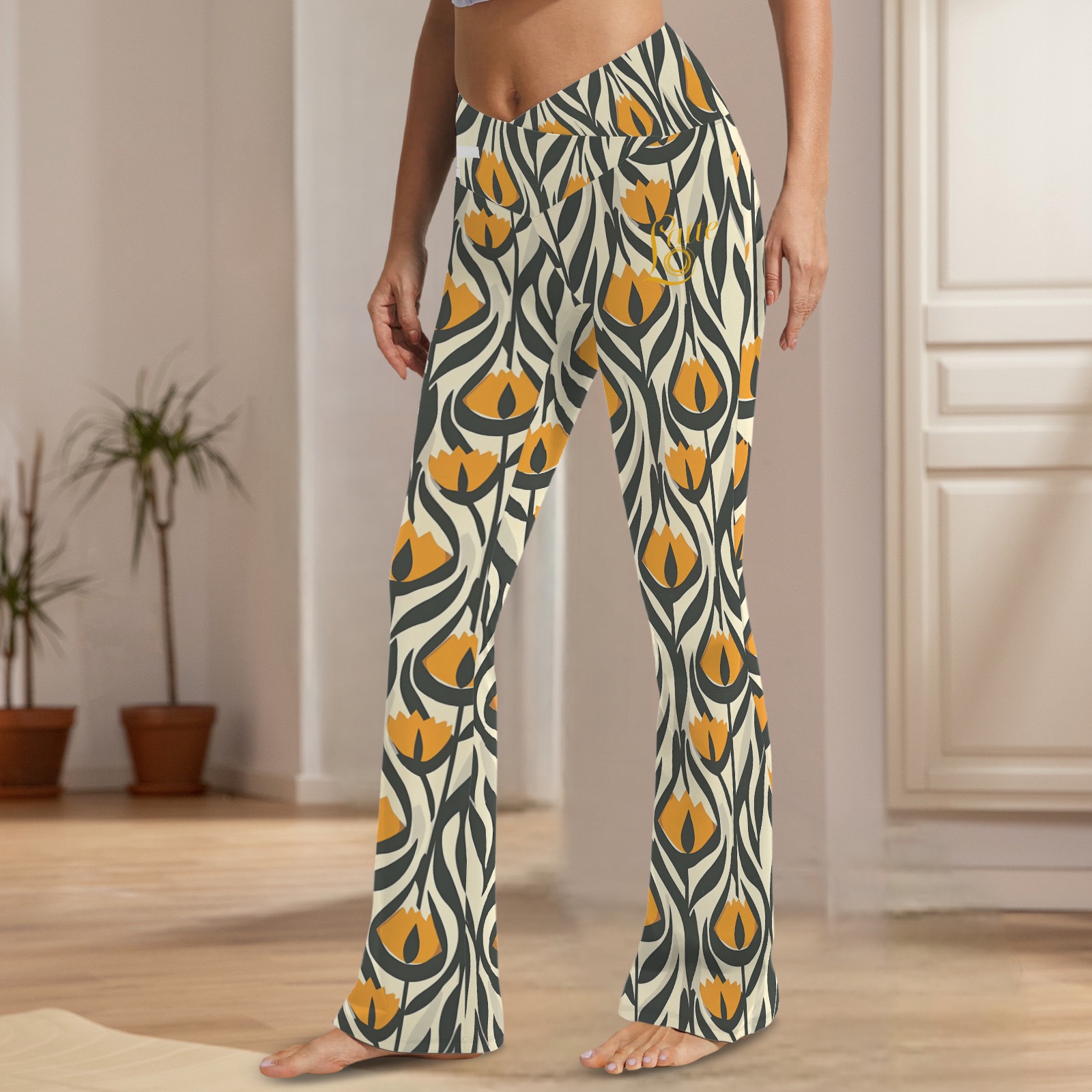 Magda - Tummy Control Flared Leggings (Golden Echo)